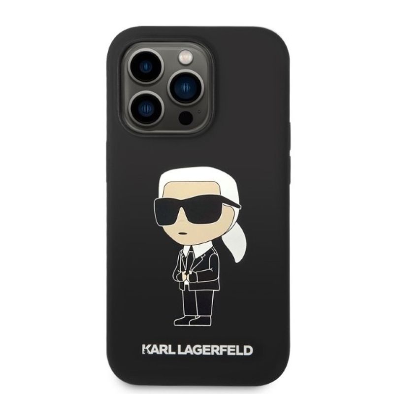 Laptop, Telefoane si Tablete - Telefoane mobile si accesorii - Accesorii Telefoane - Huse telefoane - Husa pentru iPhone 14 Pro - Karl Lagerfeld Silicone MagSafe (KLHMP14LSNIKBCK) - Roz - Infinity.ro