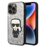 Laptop, Telefoane si Tablete - Telefoane mobile si accesorii - Accesorii Telefoane - Huse telefoane - Husa pentru iPhone 14 Pro Max - Karl Lagerfeld Hardcase Glitter (KLHCP14XGFKPG) - Argintiu Flakes Roz - Infinity.ro