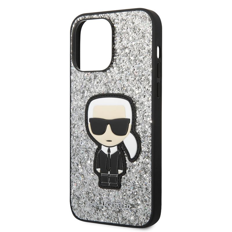 Laptop, Telefoane si Tablete - Telefoane mobile si accesorii - Accesorii Telefoane - Huse telefoane - Husa pentru iPhone 14 Pro Max - Karl Lagerfeld Hardcase Glitter (KLHCP14XGFKPG) - Argintiu Flakes Roz - Infinity.ro
