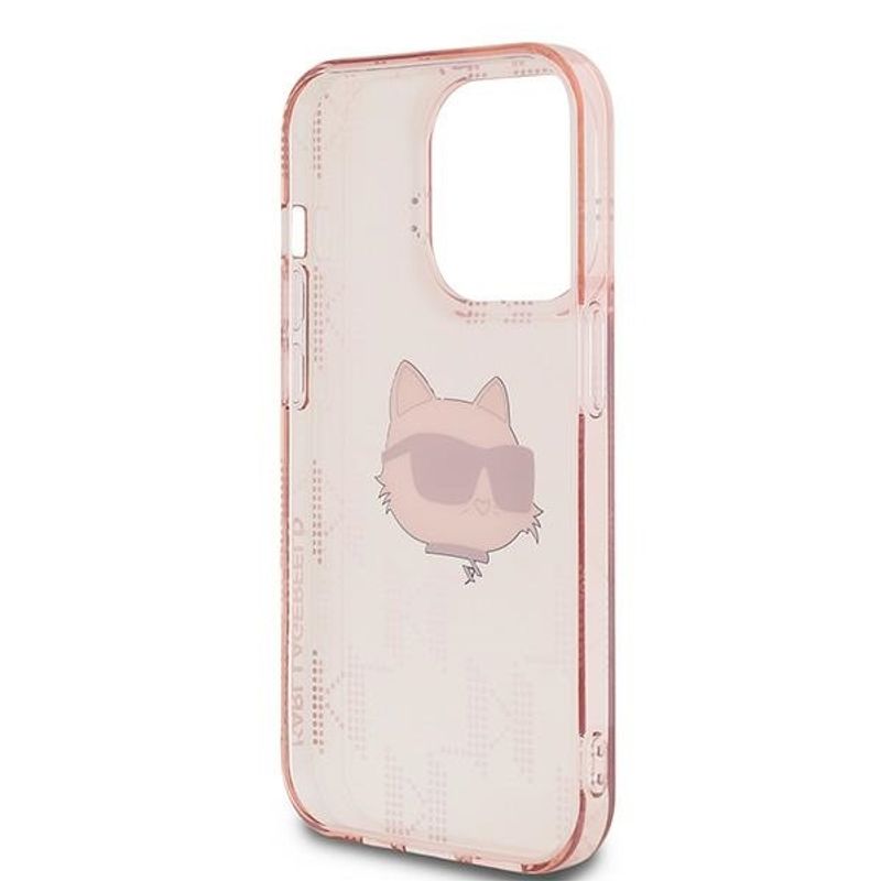 Laptop, Telefoane si Tablete - Telefoane mobile si accesorii - Accesorii Telefoane - Huse telefoane - Husa pentru iPhone 14 Pro - Karl Lagerfeld IML Luxury (KLHCP14LHKLPCHP) - Roz Choupette Head&Monogram - Infinity.ro