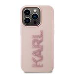 Laptop, Telefoane si Tablete - Telefoane mobile si accesorii - Accesorii Telefoane - Huse telefoane - Husa pentru iPhone 15 Pro - Karl Lagerfeld 3D Design (KLHCP15L3DMBKCP) - Roz Rubber Glitter Logo - Infinity.ro