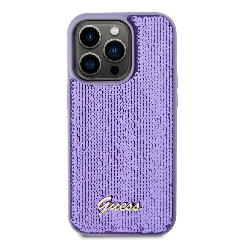 Laptop, Telefoane si Tablete - Telefoane mobile si accesorii - Accesorii Telefoane - Huse telefoane - Husa pentru iPhone 15 Pro Max - Guess Sequin Script Metal (GUHCP15XPSFDGSU) - Mov - Infinity.ro