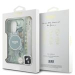 Laptop, Telefoane si Tablete - Telefoane mobile si accesorii - Accesorii Telefoane - Huse telefoane - Husa pentru iPhone 16 Pro - Guess IML Flowers cu Pearl Strap MagSafe (GUHMP16LHFWBRCESN) - Verde - Infinity.ro