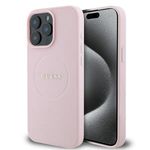 Laptop, Telefoane si Tablete - Telefoane mobile si accesorii - Accesorii Telefoane - Huse telefoane - Husa pentru iPhone 15 Pro Max - Guess Grained Auriu Ring MagSafe (GUHMP15XPGHSMMP) - Roz - Infinity.ro