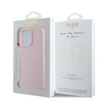 Laptop, Telefoane si Tablete - Telefoane mobile si accesorii - Accesorii Telefoane - Huse telefoane - Husa pentru iPhone 15 Pro Max - Guess Grained Auriu Ring MagSafe (GUHMP15XPGHSMMP) - Roz - Infinity.ro