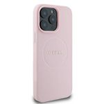 Laptop, Telefoane si Tablete - Telefoane mobile si accesorii - Accesorii Telefoane - Huse telefoane - Husa pentru iPhone 15 Pro Max - Guess Grained Auriu Ring MagSafe (GUHMP15XPGHSMMP) - Roz - Infinity.ro