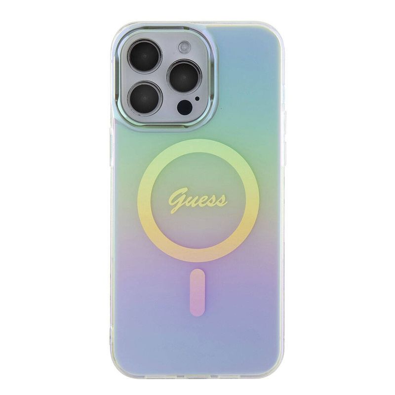 Laptop, Telefoane si Tablete - Telefoane mobile si accesorii - Accesorii Telefoane - Huse telefoane - Husa pentru iPhone 15 Pro Max - Guess IML Iridescent MagSafe (GUHMP15XHITSQ) - Turcoaz - Infinity.ro