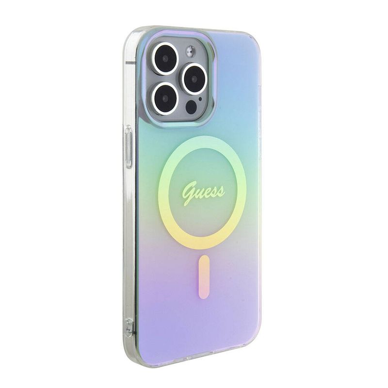 Laptop, Telefoane si Tablete - Telefoane mobile si accesorii - Accesorii Telefoane - Huse telefoane - Husa pentru iPhone 15 Pro Max - Guess IML Iridescent MagSafe (GUHMP15XHITSQ) - Turcoaz - Infinity.ro