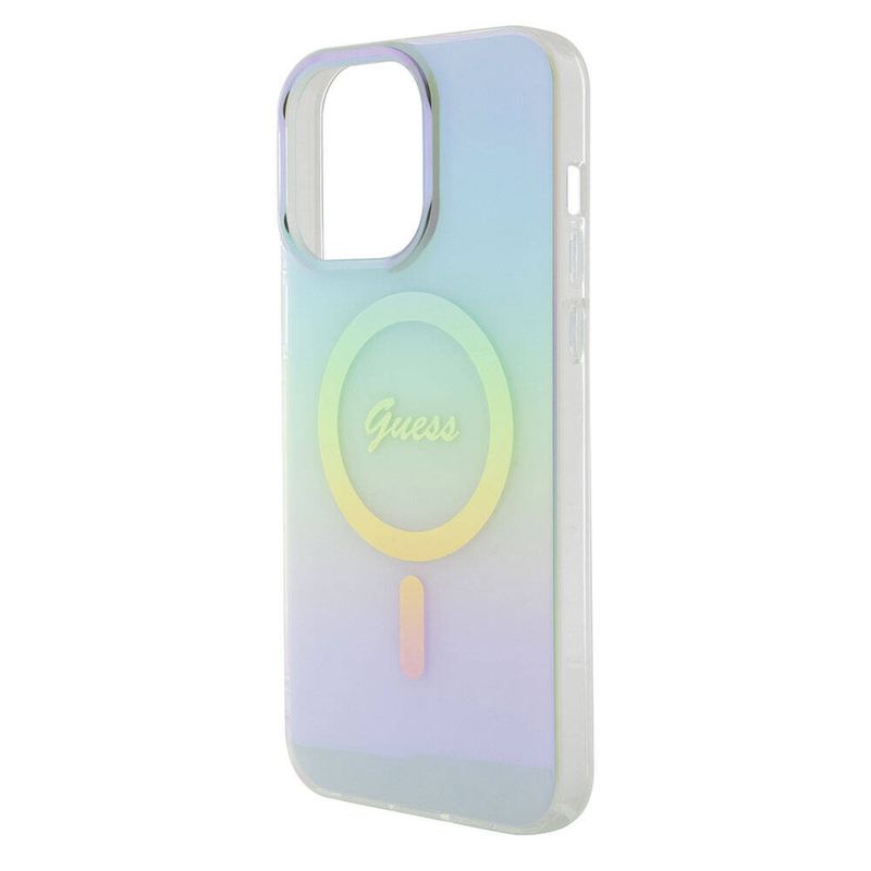 Laptop, Telefoane si Tablete - Telefoane mobile si accesorii - Accesorii Telefoane - Huse telefoane - Husa pentru iPhone 15 Pro Max - Guess IML Iridescent MagSafe (GUHMP15XHITSQ) - Turcoaz - Infinity.ro