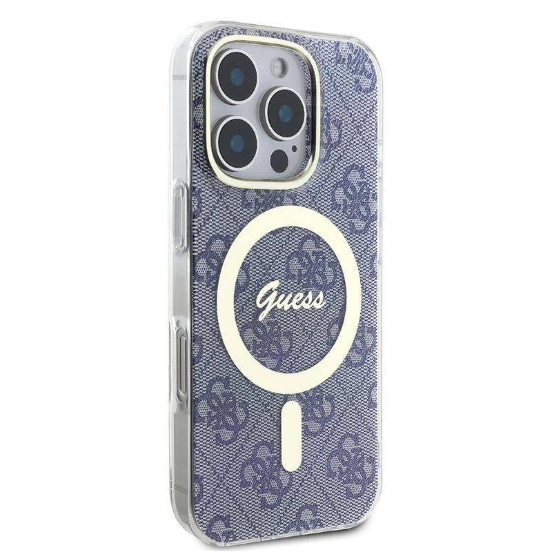 Laptop, Telefoane si Tablete - Telefoane mobile si accesorii - Accesorii Telefoane - Huse telefoane - Husa pentru iPhone 16 Pro - Guess IML 4G MagSafe (GUHMP16LH4STB) - Albastru - Infinity.ro