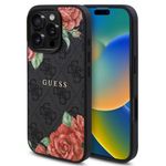 Laptop, Telefoane si Tablete - Telefoane mobile si accesorii - Accesorii Telefoane - Huse telefoane - Husa pentru iPhone 16 Pro - Guess Hardcase 4G Flower Print MagSafe (GUHMP16LP4ROPEMCK) - Negru - Infinity.ro