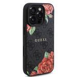 Laptop, Telefoane si Tablete - Telefoane mobile si accesorii - Accesorii Telefoane - Huse telefoane - Husa pentru iPhone 16 Pro - Guess Hardcase 4G Flower Print MagSafe (GUHMP16LP4ROPEMCK) - Negru - Infinity.ro