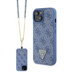Laptop, Telefoane si Tablete - Telefoane mobile si accesorii - Accesorii Telefoane - Huse telefoane - Husa pentru iPhone 15 - Guess Crossbody 4G Metal Logo (GUHCP15SP4TDSCPB) - Albastru - Infinity.ro