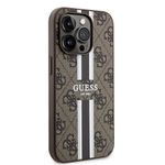 Laptop, Telefoane si Tablete - Telefoane mobile si accesorii - Accesorii Telefoane - Huse telefoane - Husa pentru iPhone 15 Pro Max - Guess Hardcase 4G Printed Stripes MagSafe (GUHMP15XP4RPSW) - Maro - Infinity.ro