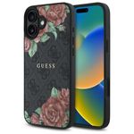 Laptop, Telefoane si Tablete - Telefoane mobile si accesorii - Accesorii Telefoane - Huse telefoane - Husa pentru iPhone 16 - Guess Hardcase 4G Flower Print MagSafe (GUHMP16SP4ROPEMCK) - Negru - Infinity.ro