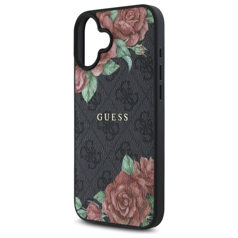 Laptop, Telefoane si Tablete - Telefoane mobile si accesorii - Accesorii Telefoane - Huse telefoane - Husa pentru iPhone 16 - Guess Hardcase 4G Flower Print MagSafe (GUHMP16SP4ROPEMCK) - Negru - Infinity.ro