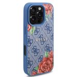 Laptop, Telefoane si Tablete - Telefoane mobile si accesorii - Accesorii Telefoane - Huse telefoane - Husa pentru iPhone 16 Pro - Guess Hardcase 4G Flower Print MagSafe (GUHMP16LP4ROPEMCB) - Albastru - Infinity.ro