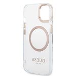 Laptop, Telefoane si Tablete - Telefoane mobile si accesorii - Accesorii Telefoane - Huse telefoane - Husa pentru iPhone 15 Plus - Guess Metal Outline MagSafe (GUHMP15MHTRMD) - Auriu - Infinity.ro