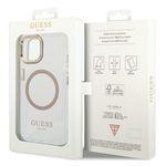 Laptop, Telefoane si Tablete - Telefoane mobile si accesorii - Accesorii Telefoane - Huse telefoane - Husa pentru iPhone 15 Plus - Guess Metal Outline MagSafe (GUHMP15MHTRMD) - Auriu - Infinity.ro