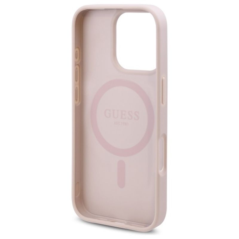 Laptop, Telefoane si Tablete - Telefoane mobile si accesorii - Accesorii Telefoane - Huse telefoane - Husa pentru iPhone 16 Pro Max - Guess Hardcase 4G Flower Print MagSafe (GUHMP16XP4ROPEMCP) - Roz - Infinity.ro