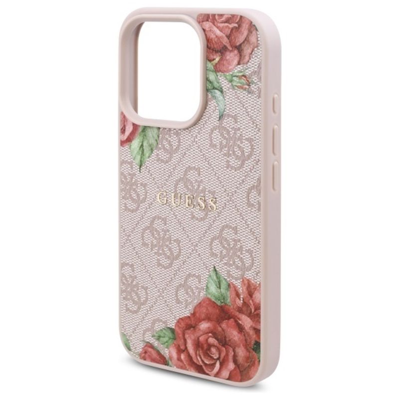 Laptop, Telefoane si Tablete - Telefoane mobile si accesorii - Accesorii Telefoane - Huse telefoane - Husa pentru iPhone 16 Pro Max - Guess Hardcase 4G Flower Print MagSafe (GUHMP16XP4ROPEMCP) - Roz - Infinity.ro