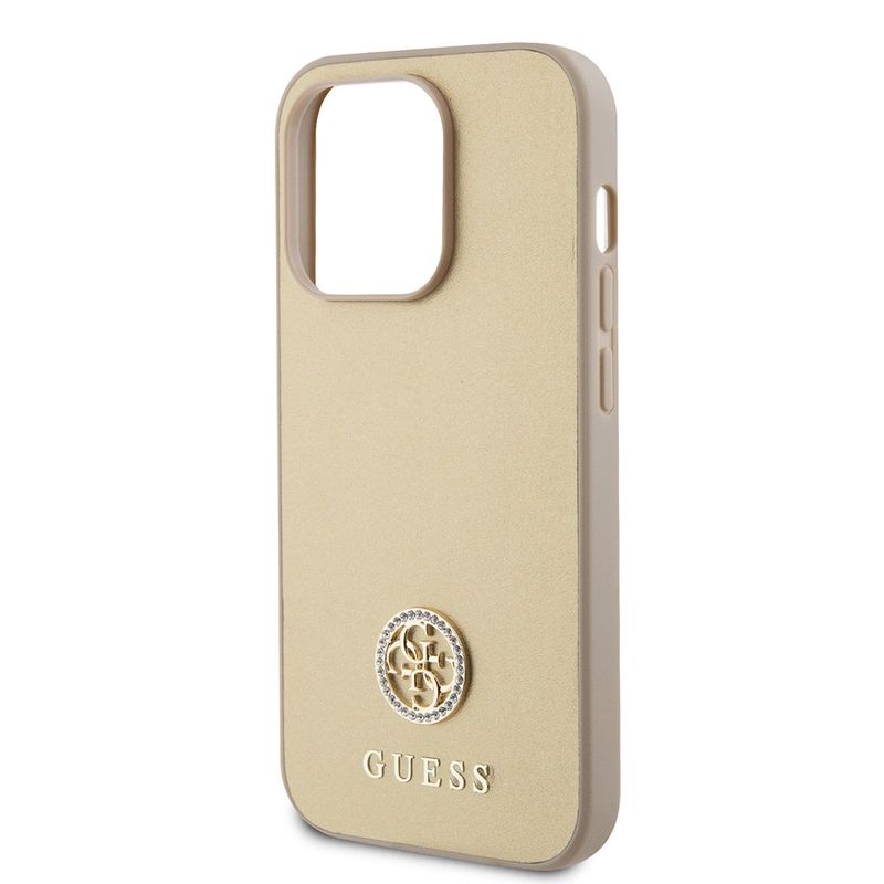 Laptop, Telefoane si Tablete - Telefoane mobile si accesorii - Accesorii Telefoane - Huse telefoane - Husa pentru iPhone 15 Pro Max - Guess Strass Metal Logo (GUHCP15XPS4DGPD) - Auriu - Infinity.ro