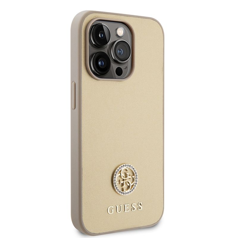 Laptop, Telefoane si Tablete - Telefoane mobile si accesorii - Accesorii Telefoane - Huse telefoane - Husa pentru iPhone 15 Pro Max - Guess Strass Metal Logo (GUHCP15XPS4DGPD) - Auriu - Infinity.ro
