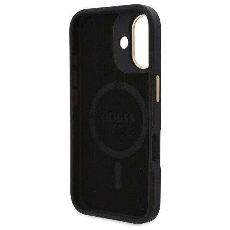 Laptop, Telefoane si Tablete - Telefoane mobile si accesorii - Accesorii Telefoane - Huse telefoane - Husa pentru iPhone 16 Plus - Guess Hardcase 4G Logo Plate MagSafe (GUHMP16MU4GPRK) - Negru - Infinity.ro