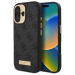 Laptop, Telefoane si Tablete - Telefoane mobile si accesorii - Accesorii Telefoane - Huse telefoane - Husa pentru iPhone 16 Plus - Guess Hardcase 4G Logo Plate MagSafe (GUHMP16MU4GPRK) - Negru - Infinity.ro