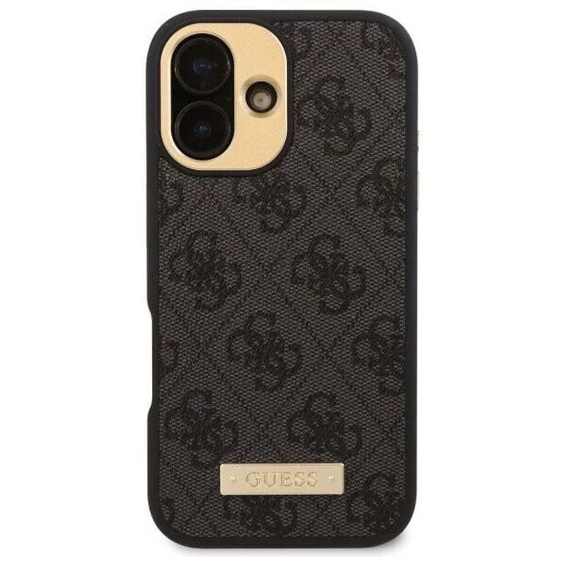 Laptop, Telefoane si Tablete - Telefoane mobile si accesorii - Accesorii Telefoane - Huse telefoane - Husa pentru iPhone 16 Plus - Guess Hardcase 4G Logo Plate MagSafe (GUHMP16MU4GPRK) - Negru - Infinity.ro