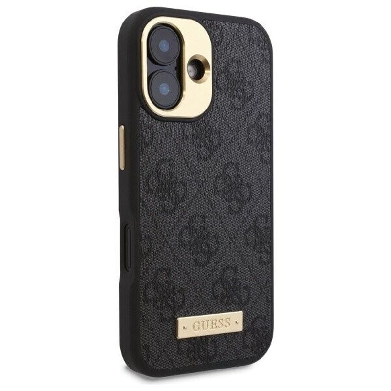 Laptop, Telefoane si Tablete - Telefoane mobile si accesorii - Accesorii Telefoane - Huse telefoane - Husa pentru iPhone 16 Plus - Guess Hardcase 4G Logo Plate MagSafe (GUHMP16MU4GPRK) - Negru - Infinity.ro