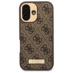 Laptop, Telefoane si Tablete - Telefoane mobile si accesorii - Accesorii Telefoane - Huse telefoane - Husa pentru iPhone 16 - Guess Hardcase 4G Logo Plate MagSafe (GUHMP16SU4GPRW) - Maro - Infinity.ro