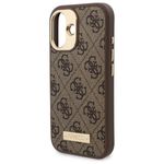 Laptop, Telefoane si Tablete - Telefoane mobile si accesorii - Accesorii Telefoane - Huse telefoane - Husa pentru iPhone 16 - Guess Hardcase 4G Logo Plate MagSafe (GUHMP16SU4GPRW) - Maro - Infinity.ro