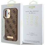 Laptop, Telefoane si Tablete - Telefoane mobile si accesorii - Accesorii Telefoane - Huse telefoane - Husa pentru iPhone 16 - Guess Hardcase 4G Logo Plate MagSafe (GUHMP16SU4GPRW) - Maro - Infinity.ro