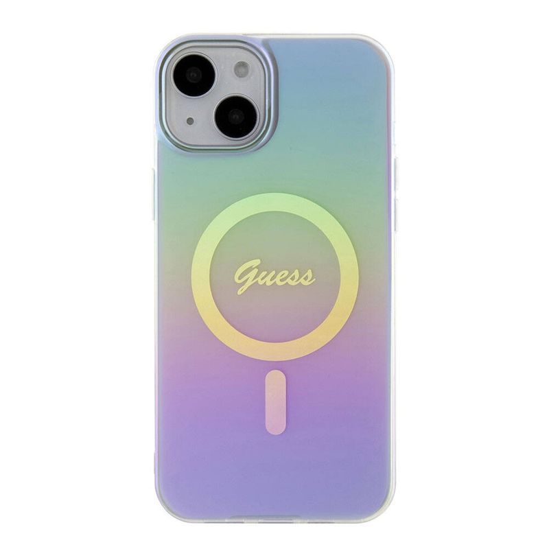 Laptop, Telefoane si Tablete - Telefoane mobile si accesorii - Accesorii Telefoane - Huse telefoane - Husa pentru iPhone 15 - Guess IML Iridescent MagSafe (GUHMP15SHITSU) - Mov - Infinity.ro