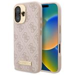 Laptop, Telefoane si Tablete - Telefoane mobile si accesorii - Accesorii Telefoane - Huse telefoane - Husa pentru iPhone 16 Plus - Guess Hardcase 4G Logo Plate MagSafe (GUHMP16MU4GPRP) - Roz - Infinity.ro