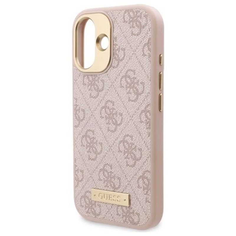 Laptop, Telefoane si Tablete - Telefoane mobile si accesorii - Accesorii Telefoane - Huse telefoane - Husa pentru iPhone 16 Plus - Guess Hardcase 4G Logo Plate MagSafe (GUHMP16MU4GPRP) - Roz - Infinity.ro