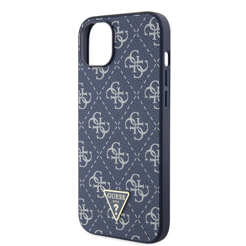 Laptop, Telefoane si Tablete - Telefoane mobile si accesorii - Accesorii Telefoane - Huse telefoane - Husa pentru iPhone 15 Plus - Guess Hardcase 4G Triangle Metal Logo (GUHCP15MPG4GPB) - Albastru - Infinity.ro
