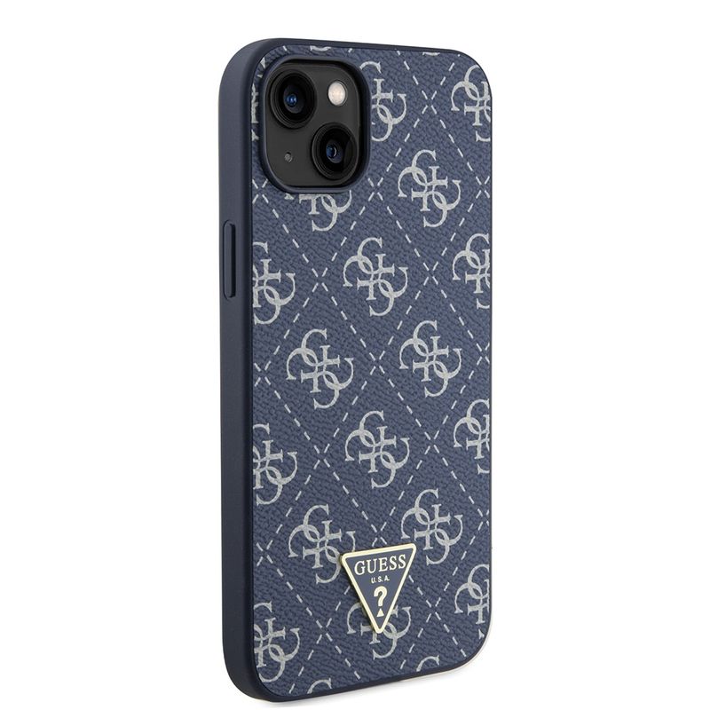 Laptop, Telefoane si Tablete - Telefoane mobile si accesorii - Accesorii Telefoane - Huse telefoane - Husa pentru iPhone 15 Plus - Guess Hardcase 4G Triangle Metal Logo (GUHCP15MPG4GPB) - Albastru - Infinity.ro
