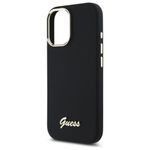 Laptop, Telefoane si Tablete - Telefoane mobile si accesorii - Accesorii Telefoane - Huse telefoane - Husa pentru iPhone 16 Plus - Guess Silicone Script Metal Logo & Frame (GUHCP16MSMBSLK) - Negru - Infinity.ro