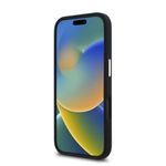 Laptop, Telefoane si Tablete - Telefoane mobile si accesorii - Accesorii Telefoane - Huse telefoane - Husa pentru iPhone 16 Plus - Guess Silicone Script Metal Logo & Frame (GUHCP16MSMBSLK) - Negru - Infinity.ro