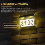 Casa si Gradina - Gradina si terasa - Garduri, panouri si accesorii - Numar de casa din otel inoxidabil cu panou solar HAWIRE DS-HNL, Iluminare 10 leduri, 5V 300 mAh, 3 tipuri de iluminare - Infinity.ro