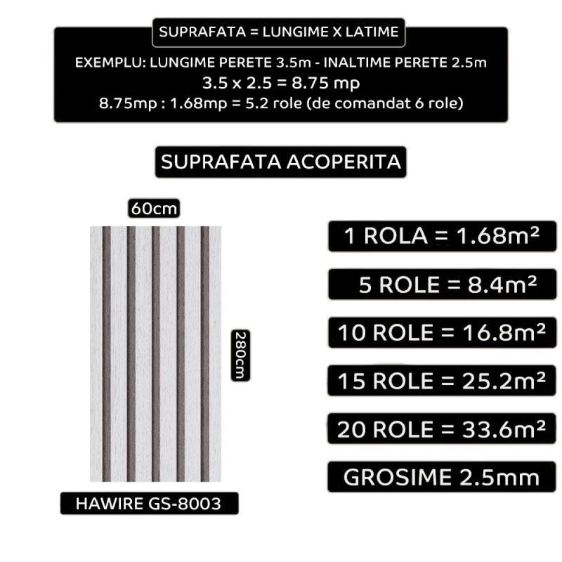 Casa si Gradina - Decoratiuni - Tapet - Tapet autoadeziv 3D, Pentru perete sau tavan, Suprafata acoperire 1.68mp, Rola 0.6x2.8m, Grosime 2.5mm, HAWIRE GS-8003 - Infinity.ro