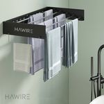 Market - Spalare si intretinere rufe - Uscatoare de rufe si accesorii - Uscator de rufe metalic glisant HAWIRE M-100, Montabil pe perete, Retractabil, 100X40cm, Negru - Infinity.ro