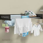 Market - Spalare si intretinere rufe - Uscatoare de rufe si accesorii - Uscator de rufe metalic glisant HAWIRE M-100, Montabil pe perete, Retractabil, 100X40cm, Negru - Infinity.ro