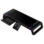 Laptop, Telefoane si Tablete - Laptopuri si accesorii - Accesorii Laptop - Standuri/Coolere notebook - Stand multifunctional pentru monitor/laptop HAWIRE, 7 lumini gaming RGB, 4 porturi USB,  Negru - Infinity.ro