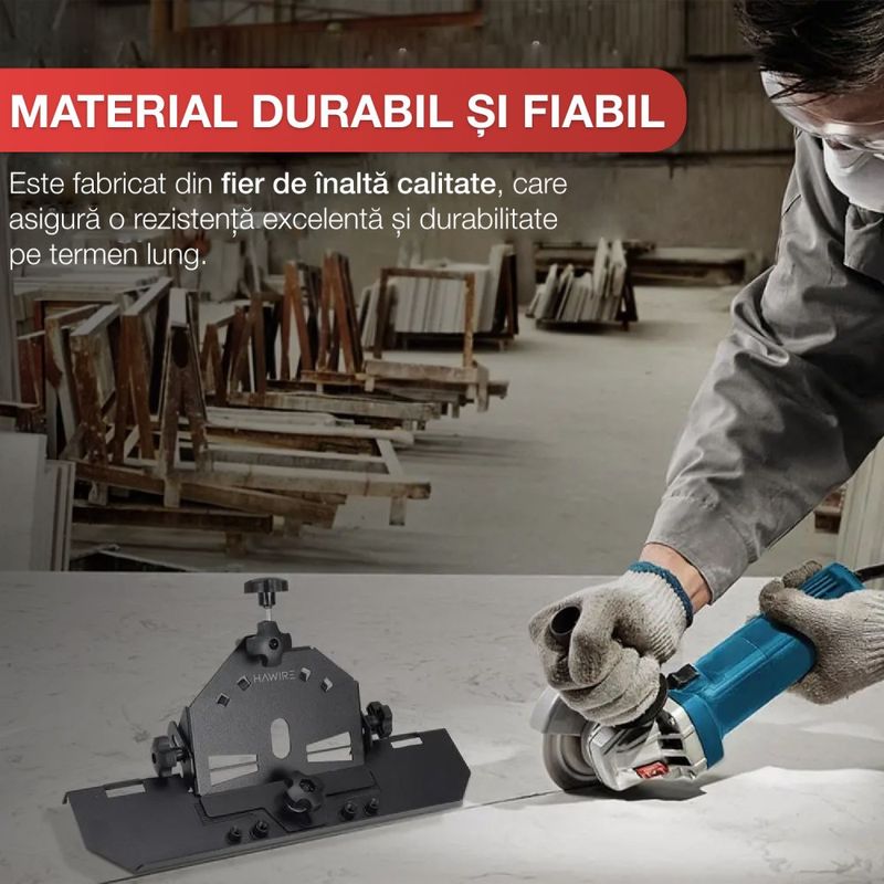 Casa si Gradina - Constructii - Scule electrice si accesorii - Accesorii polizare si slefuire - Adaptor polizor unghiular tip flex, HAWIRE Slider 45, taiere in 45 grade gresie si faianta, compatibil flex 115mm sau 125mm - Infinity.ro