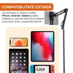 Laptop, Telefoane si Tablete - Telefoane mobile si accesorii - Accesorii Telefoane - Suport si docking telefoane - Suport metalic pentru telefon/tableta de podea HAWIRE, Stand multifunctional, Unghi reglabil la 360°, Inaltime 175cm - Infinity.ro