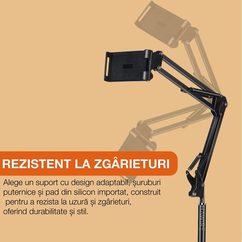 Laptop, Telefoane si Tablete - Telefoane mobile si accesorii - Accesorii Telefoane - Suport si docking telefoane - Suport metalic pentru telefon/tableta de podea HAWIRE, Stand multifunctional, Unghi reglabil la 360°, Inaltime 175cm - Infinity.ro