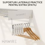 Market - Spalare si intretinere rufe - Uscatoare de rufe si accesorii - Uscator de rufe metalic glisant HAWIRE M-100, Montabil pe perete, Retractabil, 100X40cm, Alb - Infinity.ro